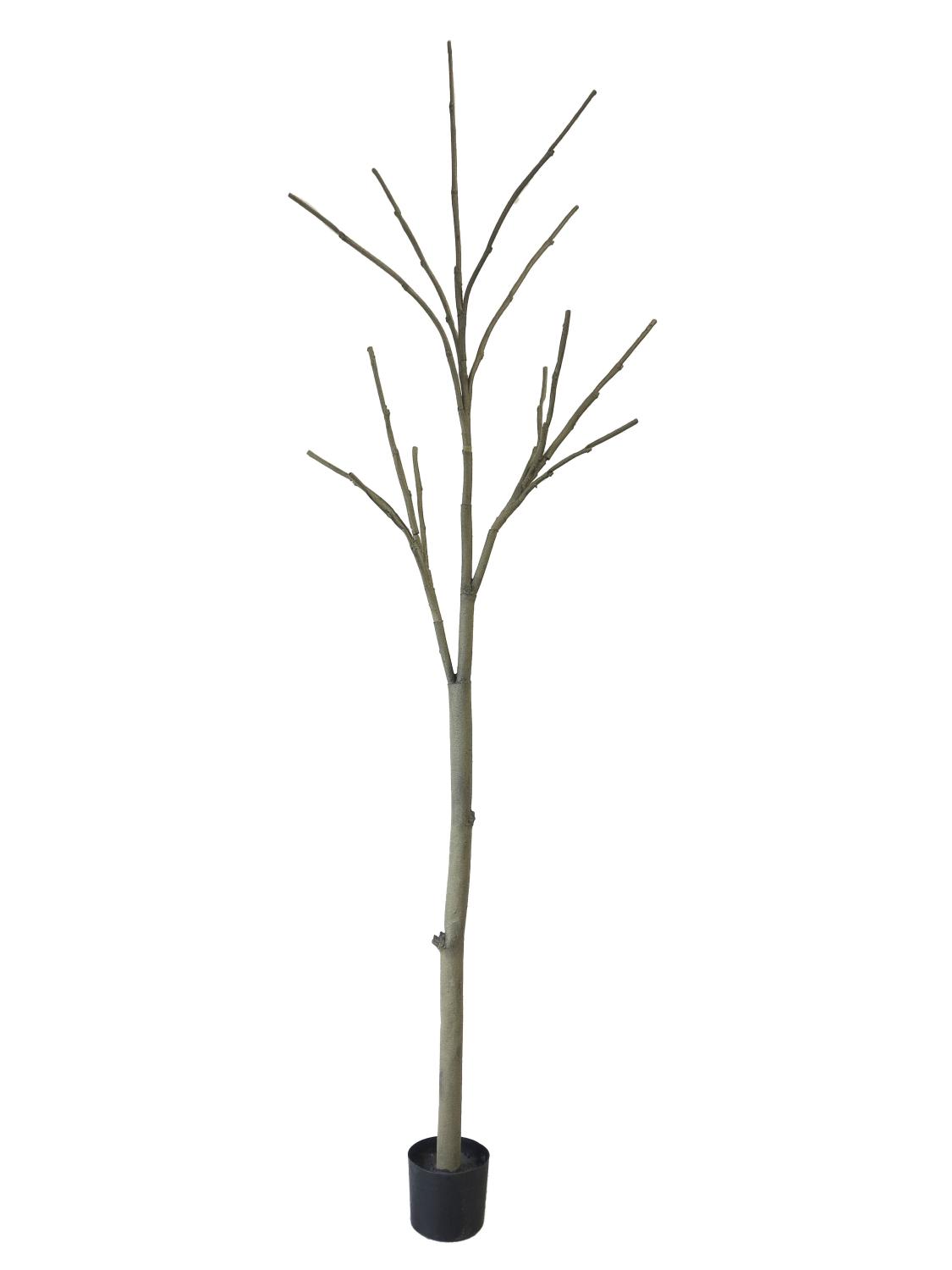 Künstlicher Baumstamm laublos YANING mit Geäst, braun-grau, 270cm