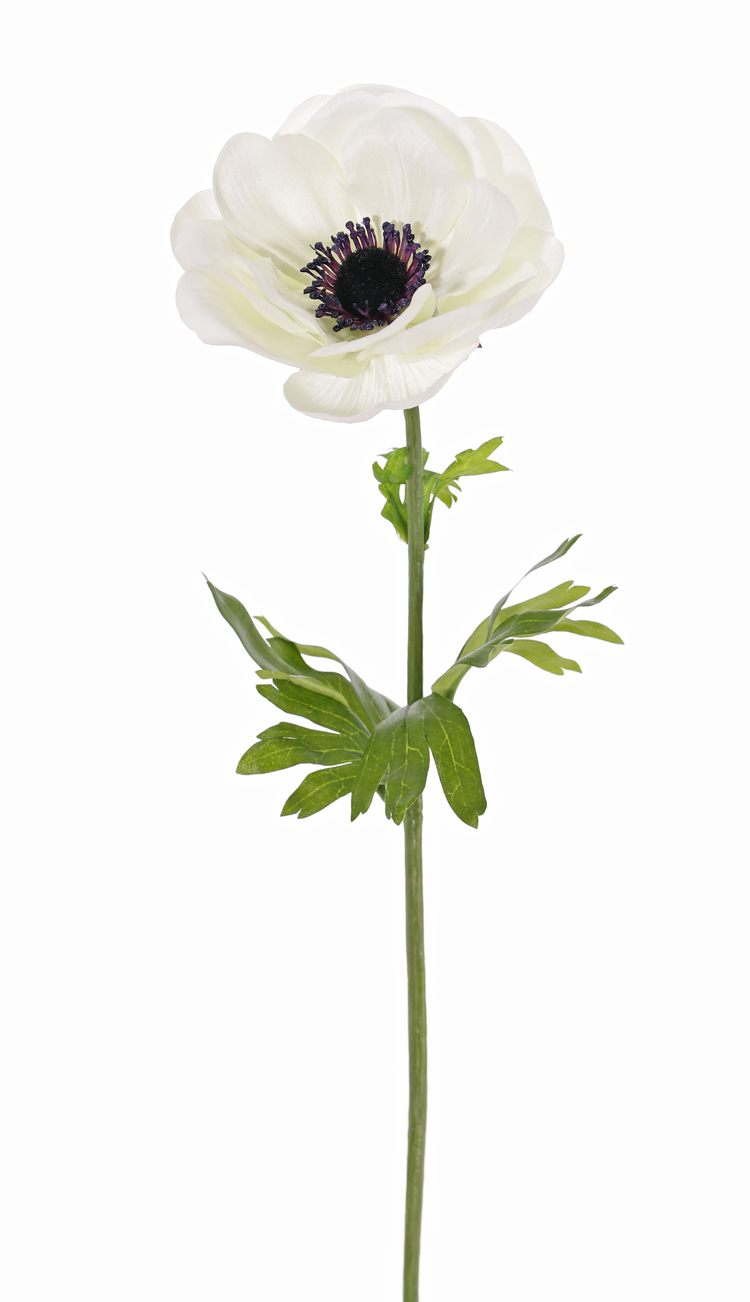 Kunstblume Anemone ANJALA, weiß, 40cm, Ø11cm