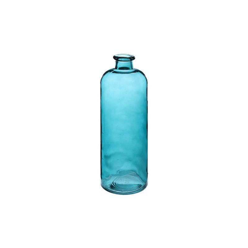 Deko Glasflasche DAVIDE, türkis-klar, 32cm, Ø11cm, 2,3L
