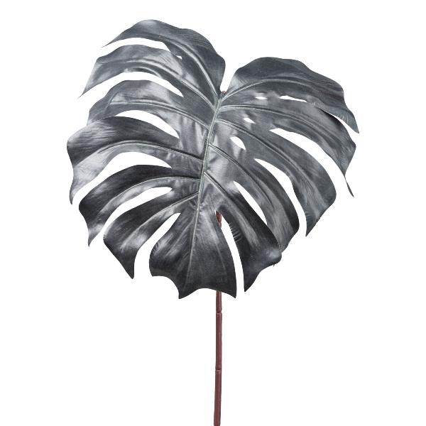 Deko Blatt Philodendron Monstera Deliciosa TRAXOS, schwarz, 80cm