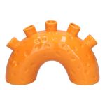 Dolomit Vase Regenbogen RHIANNON mit 5 Öffnungen, orange, 24x8,5x15,3cm