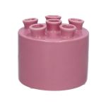 Dolomit Vase VIVIANNE mit 6 Öffnungen, flieder, 10,5cm, Ø12cm