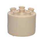 Dolomit Vase VIVIANNE mit 6 Öffnungen, sand, 10,5cm, Ø12cm