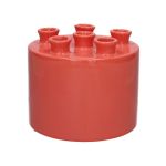 Dolomit Vase VIVIANNE mit 6 Öffnungen, lachs, 14,3cm, Ø17cm