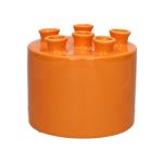 Dolomit Vase VIVIANNE mit 6 Öffnungen, orange, 14,3cm, Ø17cm