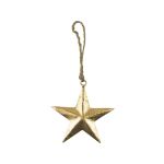 Stern Hänger DORANA aus Metall, Aufhängeseil, gold, Ø12cm