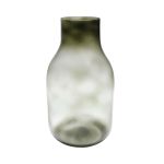 Glas Vase RAIDON, bauchig, waldgrün-klar, 30cm, Ø22cm