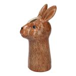 Stielblumenvase Kaninchen BUNCHY aus Keramik, braun, 14,5x12,7x28,5cm