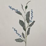 Schneebeeren Zweig künstlich ELYSA mit Beeren, Glitzer, gefroren, blau, 75cm