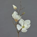 Magnolienzweig künstlich MALBINE, weiß, 50cm, Ø7-10cm