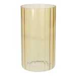 Deko Vase BLANDINA, Glas, Rillen, gelb-transparent, 18cm, Ø10cm