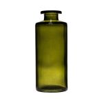 Glas Flasche Vase EMANUELA aus Glas, Maserung, olivgrün-klar, 13cm, Ø5,4cm