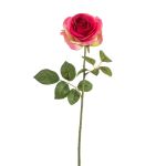 Rose künstlich BRUNETTE, pink-grün, 70cm, Ø11cm