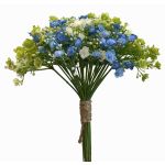 Kunstblumen Schleierkraut Bund LITAGO, grün-blau-creme, 23cm