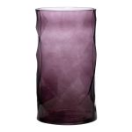 Blumenvase Glas WELVIN mit Rautenmuster, violett, 25cm, Ø14cm