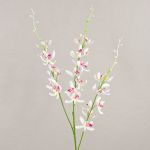 Kunstblumen Zweig Cymbidium Orchidee MONDEGO, weiß-pink, 95cm, Ø4-7cm