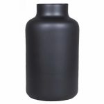 Glas Tisch Vase SIARA aus Glas, schwarz-matt, 25cm, Ø15cm
