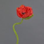 Kunstblume Mohnblume ANKANG, rot, 70cm, Ø9,5cm
