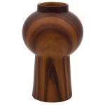Deko Blumenvase MARILLA in Holzoptik, Dolomit, braun, 20cm, Ø12,8cm