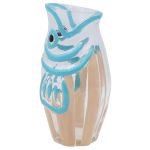 Deko Tischvase Fisch VIALO aus Glas, blau-beige-klar, 23cm, Ø12,5cm