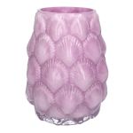 Dekovase Muschel SHELLIE aus Glas, lila, 20cm, Ø15cm