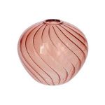 Kleine Dekoflasche FENNY aus Glas, mit Muster, altrosa-klar, 8,8cm, Ø10cm