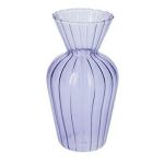 Kleine Blumenvase FENNY aus Glas, mit Muster, lila-klar, 14cm, Ø7,4cm