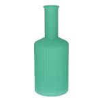 Flaschenvase GINTA aus Glas, mit Rillen, türkis-matt, 20,5cm, Ø8,2cm