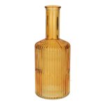 Flaschenvase GINTA aus Glas, mit Rillen, mango-klar, 20,5cm, Ø8,2cm