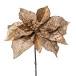 Samt Weihnachtsstern PLINTY, gold, 55cm