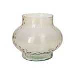 Blumenvase NATALIYA aus Eco Glas, mit Hammerschlag-Optik, beige, 16,5cm, Ø19cm