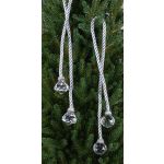 Weihnachtshänger Kordel TAYLER mit Acryl Kugeln, silber, 40cm, Ø3cm - Set