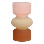 Glasvase NEVOLINKI, rosa-beige-braun-matt, 18cm, Ø10,5cm