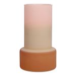 Dekovase NULAILA, Glas, rosa-beige-braun-matt, 18cm, Ø10,5cm