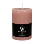 Blockkerze AURORA, rosenholz, 10cm, Ø6,8cm, 42h - Made in Germany