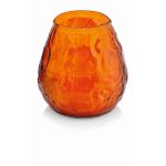 Windlicht MAYELA mit Wachs, mandarine, 10,5cm, Ø10cm, 48h