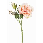 Fake Zweig Kohl-Rose JUDY, creme-rosa, 40cm, Ø9cm