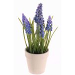 Traubenhyazinthe künstlich ARABELLA im Dekotopf, lila-blau, 25cm, Ø2-3cm