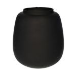 Glas Blumenvase CAYDENCE, schwarz-matt, 20cm, Ø18,2cm