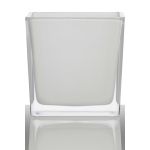 Blumentopf aus Glas KIM EARTH, weiß, 14x14x14cm