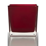 Blumentopf aus Glas KIM EARTH, rot, 14x14x14cm