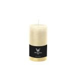 Blockkerze für Windlicht AURORA, creme, 13cm, Ø6,8cm, 54h - Made in Germany