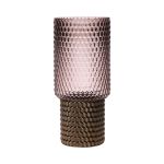 Glasvase MARICHU mit Struktur, gold-rosa-klar, 27cm, Ø12cm