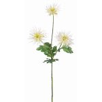 Chrysantheme Zweig künstlich SOLVIE, weiß-gelb, 75cm, Ø11-12cm