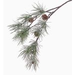 Künstlicher Tannenzweig CALEB mit Zapfen, gefroren, 80cm