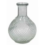 Klarglasflasche DONKA mit Rautenmuster, 15cm, Ø11cm