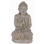 Graue Deko Buddhafigur SHANTA, sitzend meditierend, 45cm