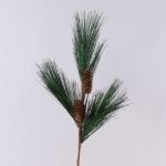 Künstlicher Kiefernzweig AZMERA mit Zapfen, grün, 65cm