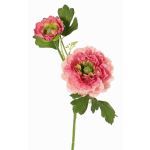 Künstlicher Zweig Ranunkel SAGARA, rosa-pink-grün, 45cm, Ø5-9cm