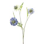 Kunstzweig Scabiosa RUXTER, blau-lila-grün, 60cm, Ø6-8cm